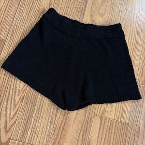 Altar’d State Sherpa Shorts Ladies Medium Black Cozy Fuzzy Lounge Shorts